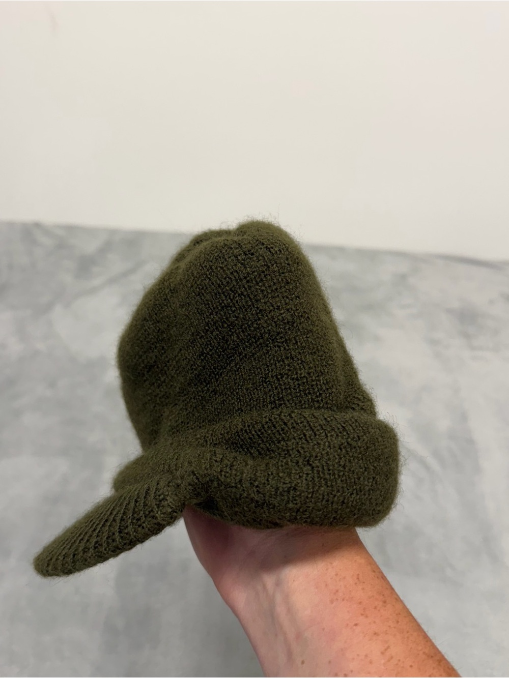 Green Wool Watch Cap Knit Military USA Hat Brim Beanie 8405-01-006-1074 - Picture 2 of 5